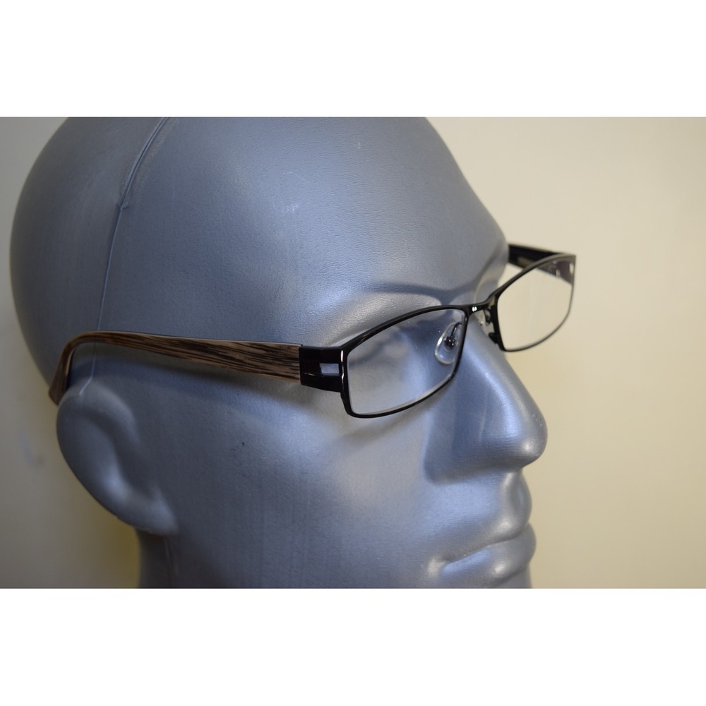 O&X NEW YORK OT-203U Eyeglasses TITANIUM  52 17 139 Faux Wood Brown Black